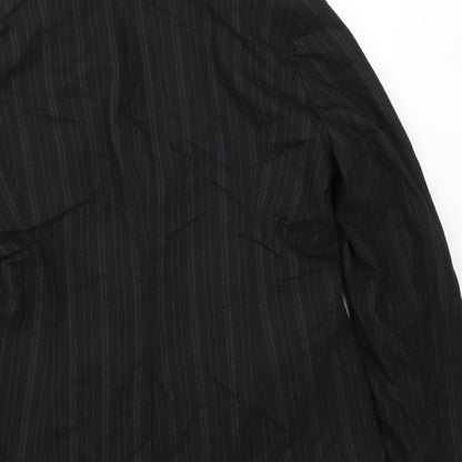 Sasha Womens Black Striped  Jacket Blazer Size 16