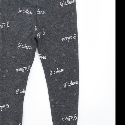 Primark Girls Grey Geometric  Capri Trousers Size 4-5 Years