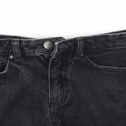 DENIM &CO Womens Black   Cut-Off Shorts Size 8