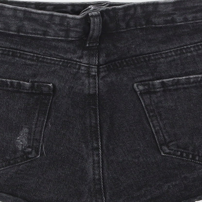 DENIM &CO Womens Black   Cut-Off Shorts Size 8
