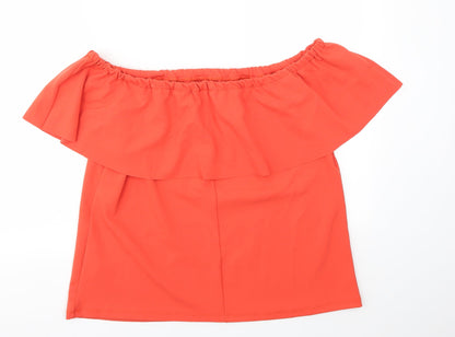 Womens UK Size 16 Wearhouse Orange Basic Blouse