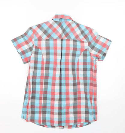 Preworn Womens Blue Check  Basic Button-Up Size S