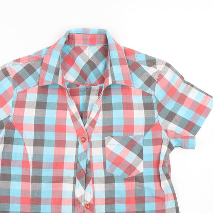 Preworn Womens Blue Check  Basic Button-Up Size S