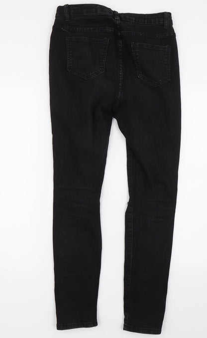 Boohoo Womens Black  Denim Skinny Jeans Size 10 L26 in
