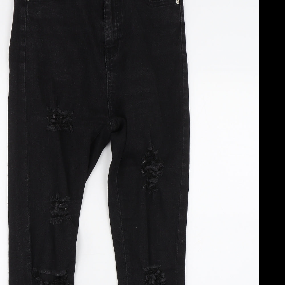 Boohoo Womens Black  Denim Skinny Jeans Size 10 L26 in
