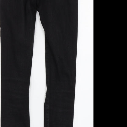 Boohoo Womens Black  Denim Skinny Jeans Size 10 L26 in