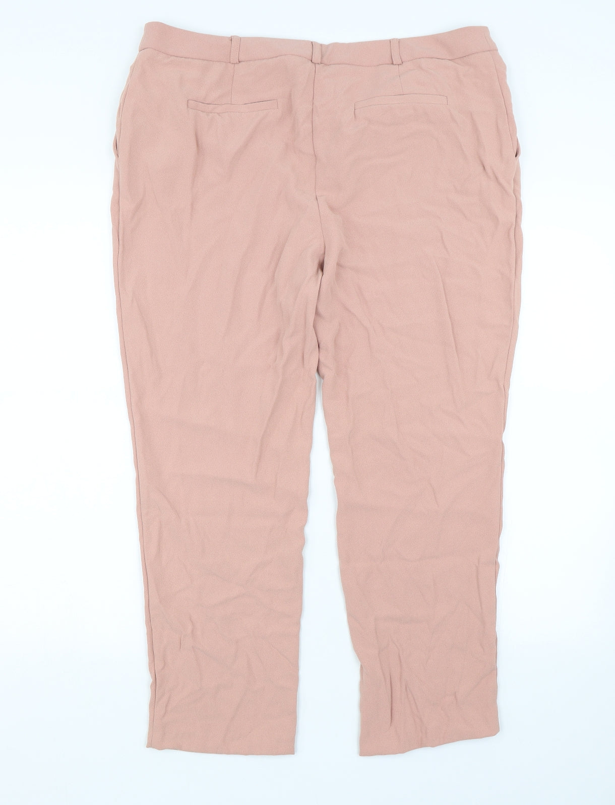 Womens UK Size 14 M&Co Regular Fit  Pink Trousers
