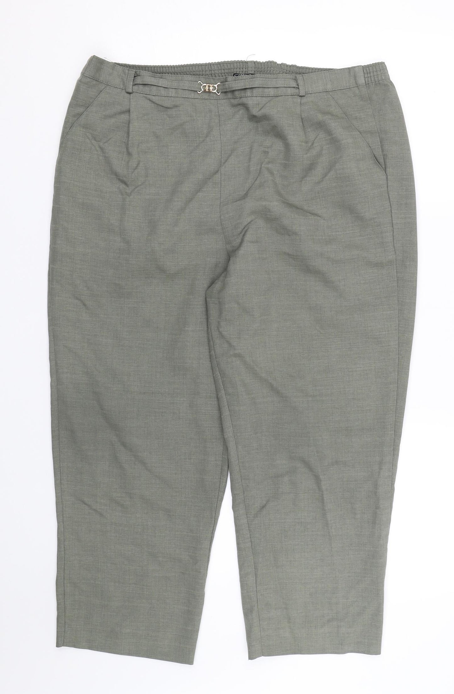 BM Womens Green   Cropped Trousers Size 16 L22 in