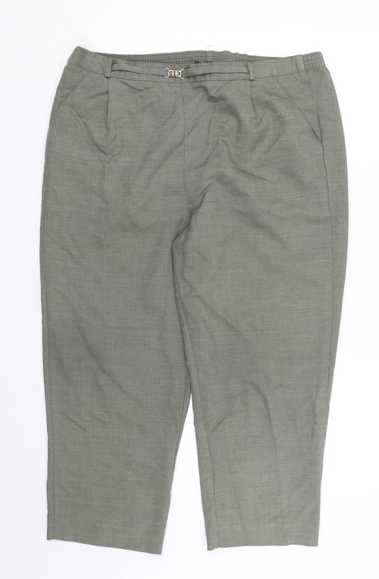 BM Womens Green   Cropped Trousers Size 16 L22 in