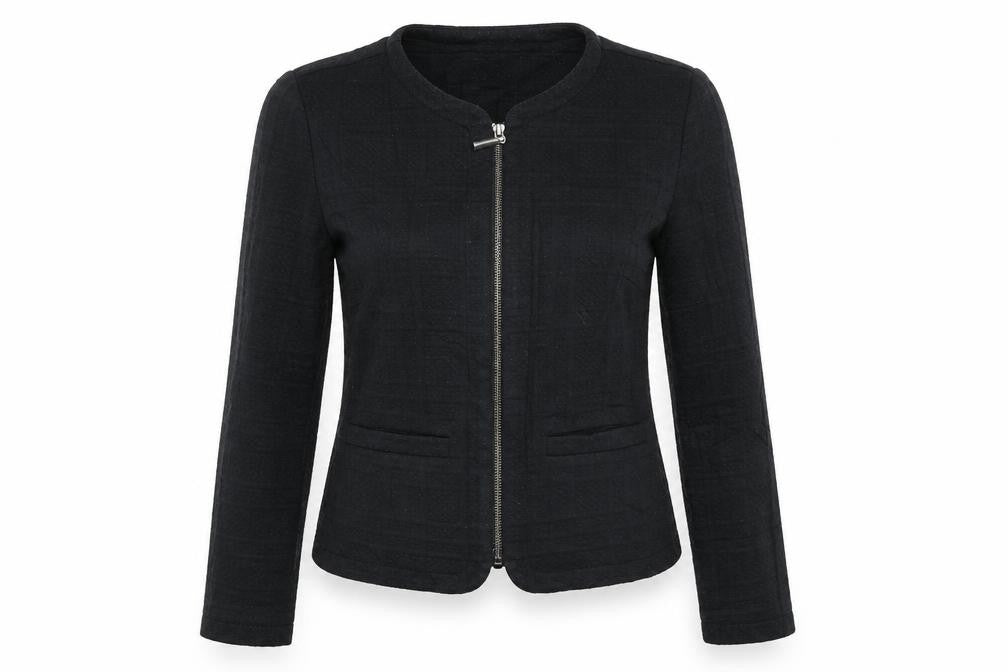 Womens UK Size 10 M&S Black Full Zip Jumper