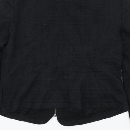 Womens UK Size 10 M&S Black Full Zip Jumper
