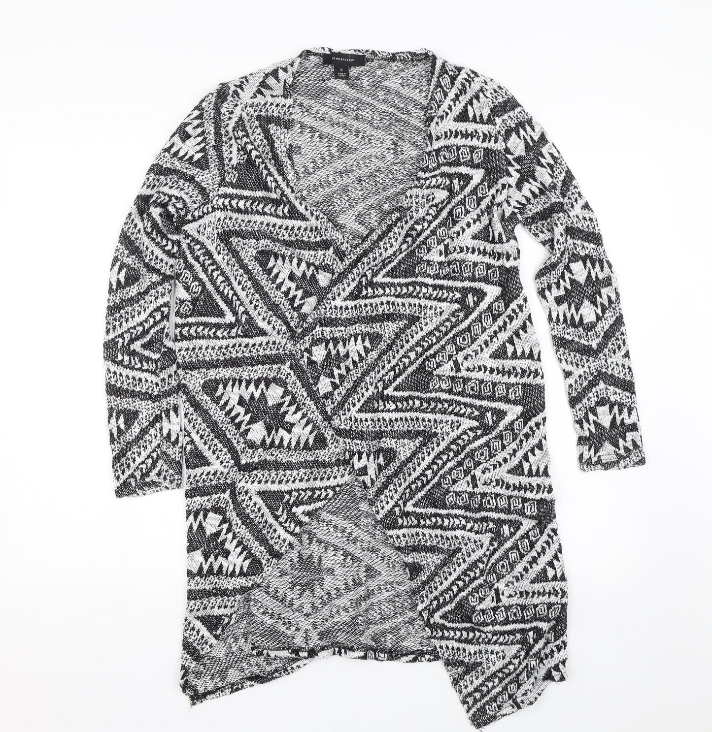 Primark Womens Black Argyle/Diamond  Cardigan Jumper Size 8