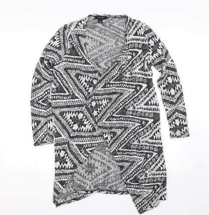Primark Womens Black Argyle/Diamond  Cardigan Jumper Size 8