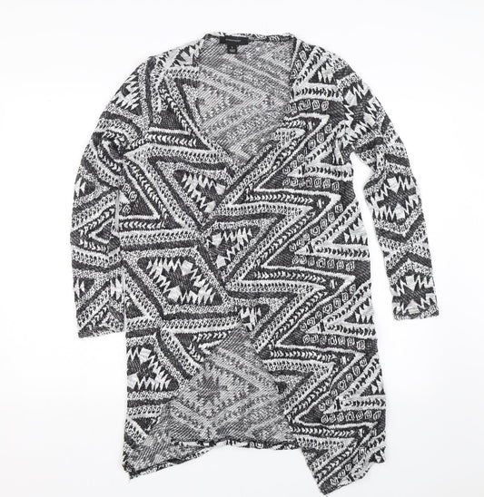 Primark Womens Black Argyle/Diamond  Cardigan Jumper Size 8