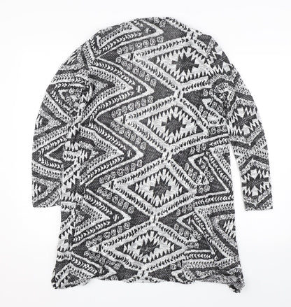 Primark Womens Black Argyle/Diamond  Cardigan Jumper Size 8