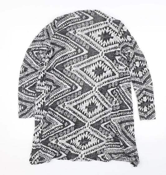 Primark Womens Black Argyle/Diamond  Cardigan Jumper Size 8