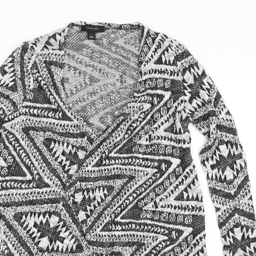 Primark Womens Black Argyle/Diamond  Cardigan Jumper Size 8