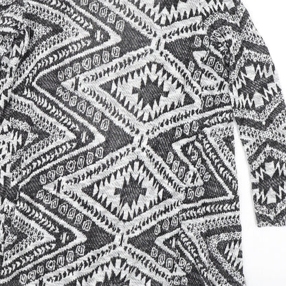 Primark Womens Black Argyle/Diamond  Cardigan Jumper Size 8