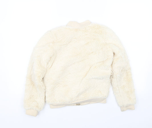 hullabaloo Girls Beige   Full Zip Sweatshirt Size 9-10 Years