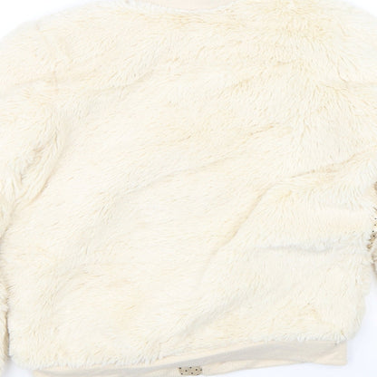 hullabaloo Girls Beige   Full Zip Sweatshirt Size 9-10 Years