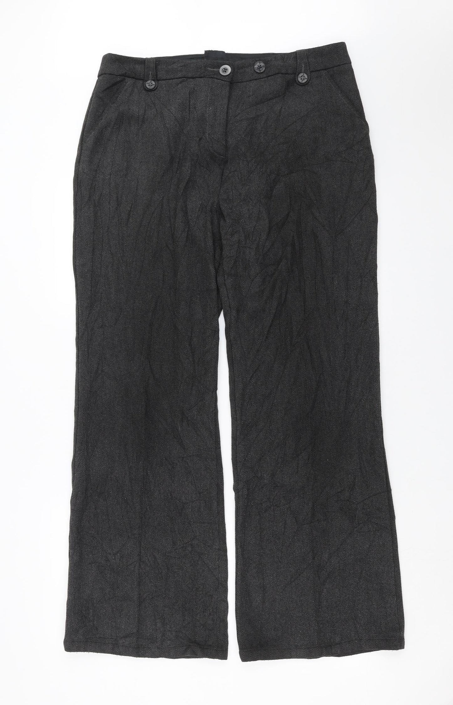 Womens UK Size 35 in Preworn Regular Fit  Grey Trousers