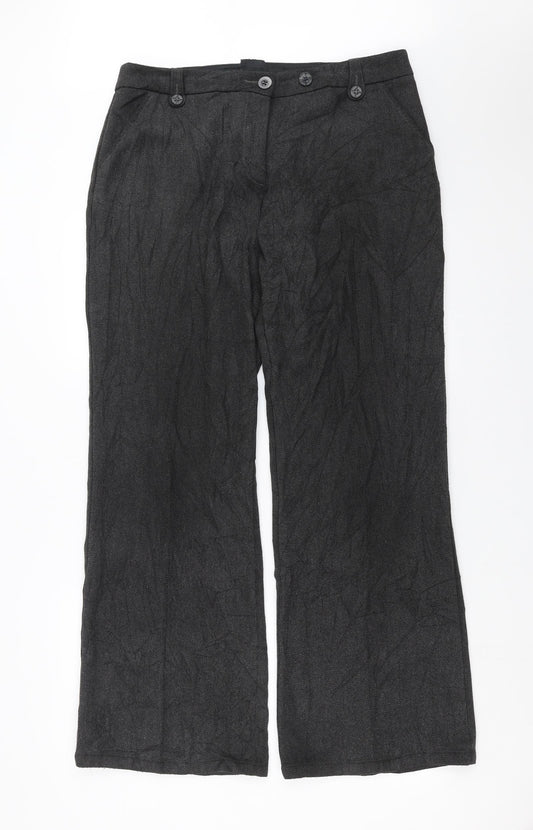 Womens UK Size 35 in Preworn Regular Fit  Grey Trousers