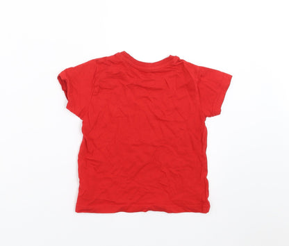 Primark Boys Red   Basic T-Shirt Size 2-3 Years  - Football Legend