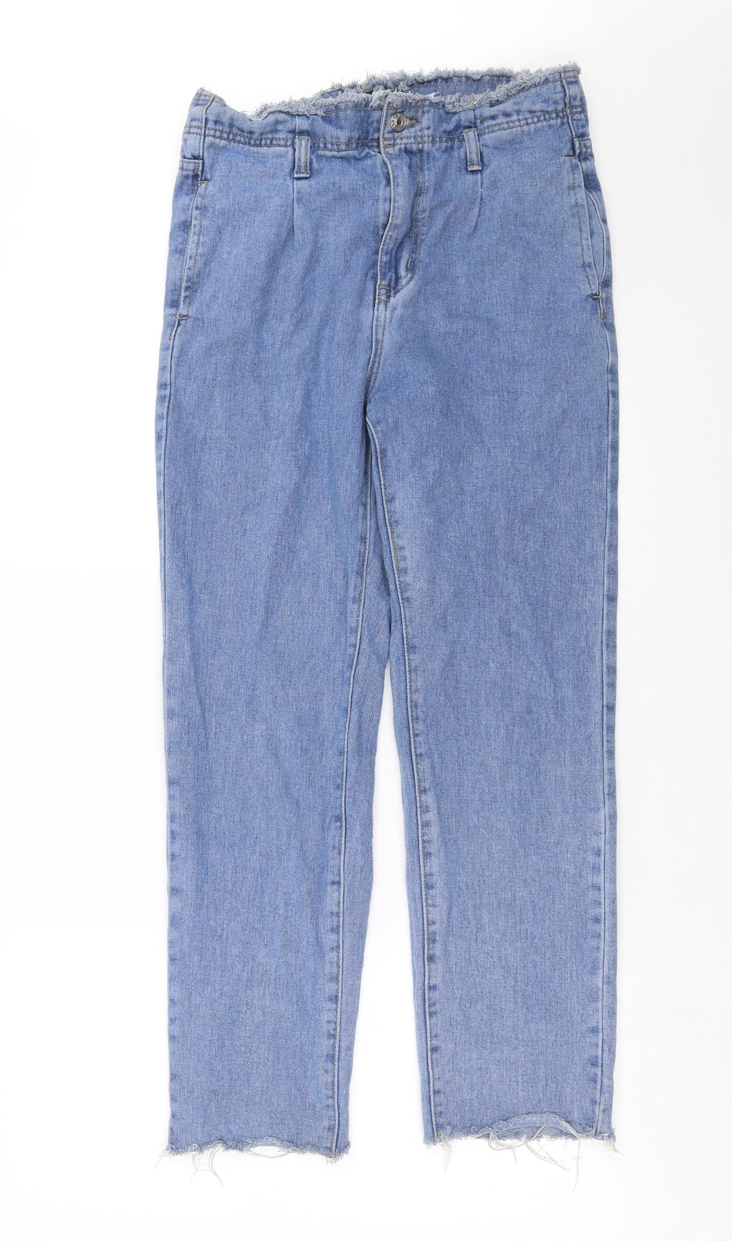 Womens UK Size 8 Momokrom Regular Fit Straight Blue Jeans