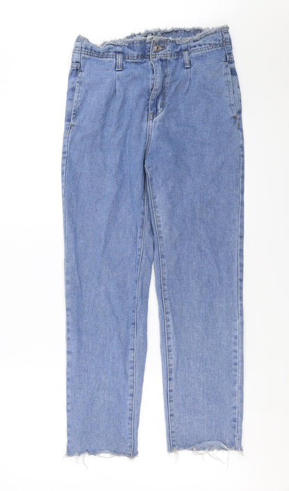 Womens UK Size 8 Momokrom Regular Fit Straight Blue Jeans