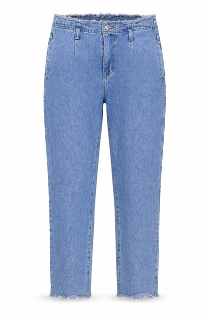 Womens UK Size 8 Momokrom Regular Fit Straight Blue Jeans