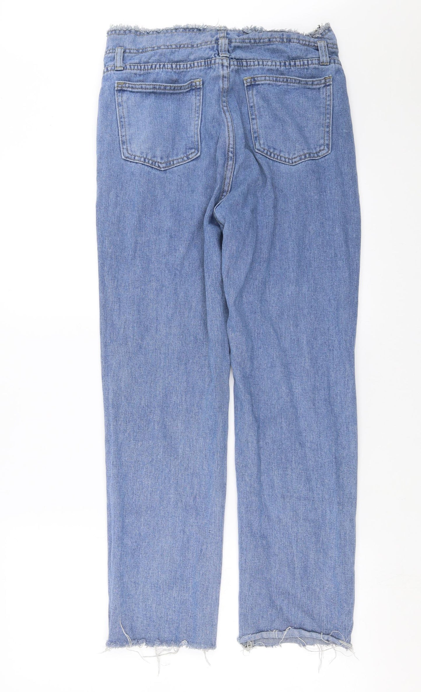 Womens UK Size 8 Momokrom Regular Fit Straight Blue Jeans