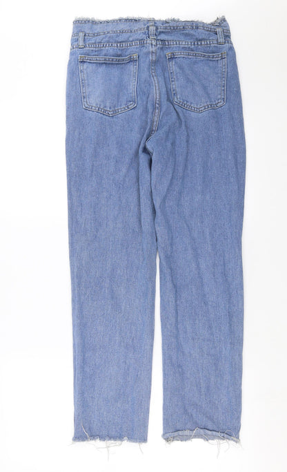 Womens UK Size 8 Momokrom Regular Fit Straight Blue Jeans
