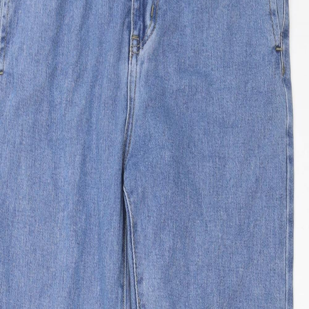 Womens UK Size 8 Momokrom Regular Fit Straight Blue Jeans