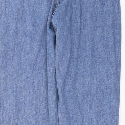 Womens UK Size 8 Momokrom Regular Fit Straight Blue Jeans