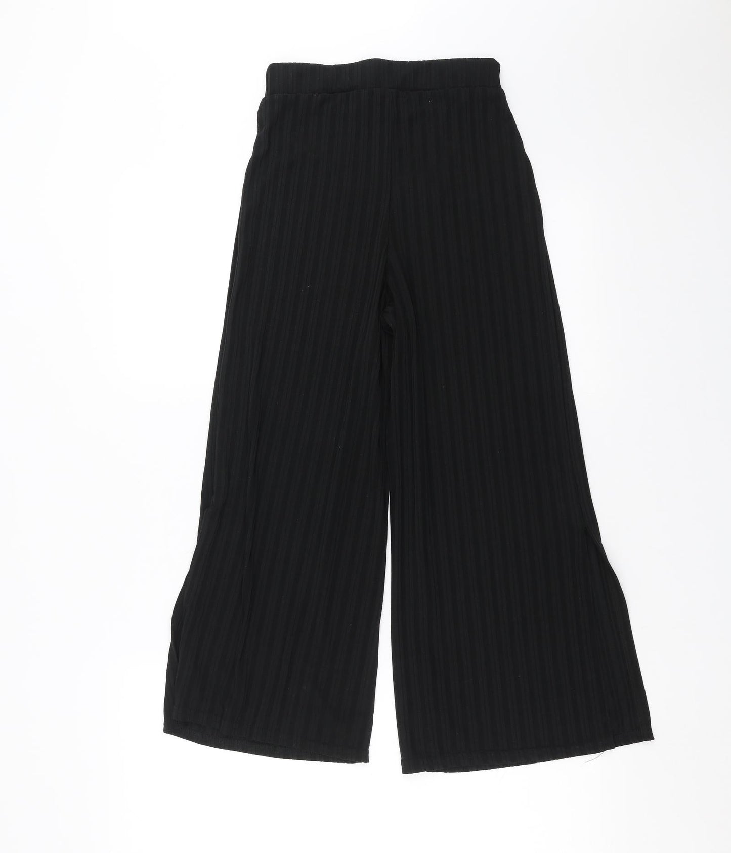 Womens UK Size 8 Boohoo Regular Fit Cropped Black Trousers