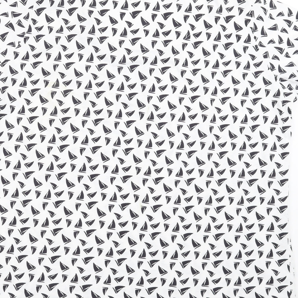 EWM Womens White   Basic T-Shirt Size M  - boat pattern