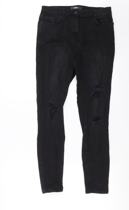 Womens UK Size 12 Studio Denim Extra-Slim Fit Skinny Black Jeans