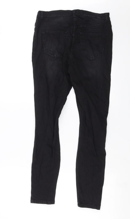 Womens UK Size 12 Studio Denim Extra-Slim Fit Skinny Black Jeans