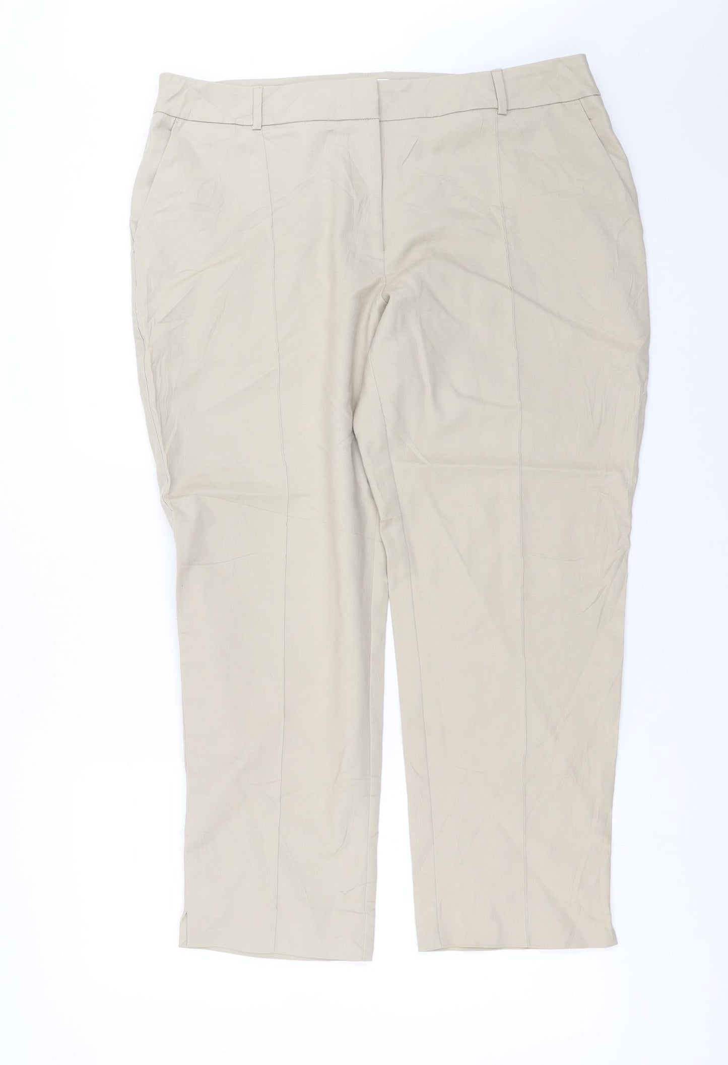 Warehouse Womens Beige   Trousers  Size 18 L26 in