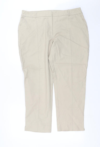 Warehouse Womens Beige   Trousers  Size 18 L26 in