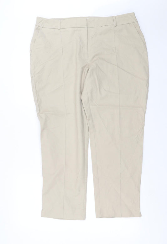 Warehouse Womens Beige   Trousers  Size 18 L26 in