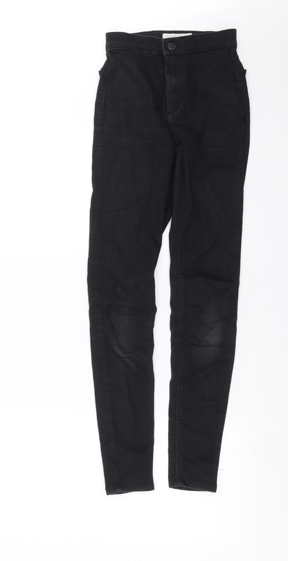 Topshop Womens Black  Denim Skinny Jeans Size 24 in L28 in