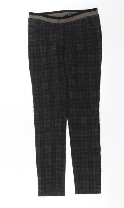 negozil scelto Womens Black Check  Trousers  Size 28 in L27 in
