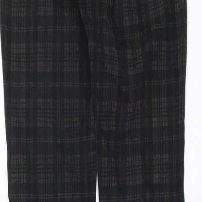 negozil scelto Womens Black Check  Trousers  Size 28 in L27 in