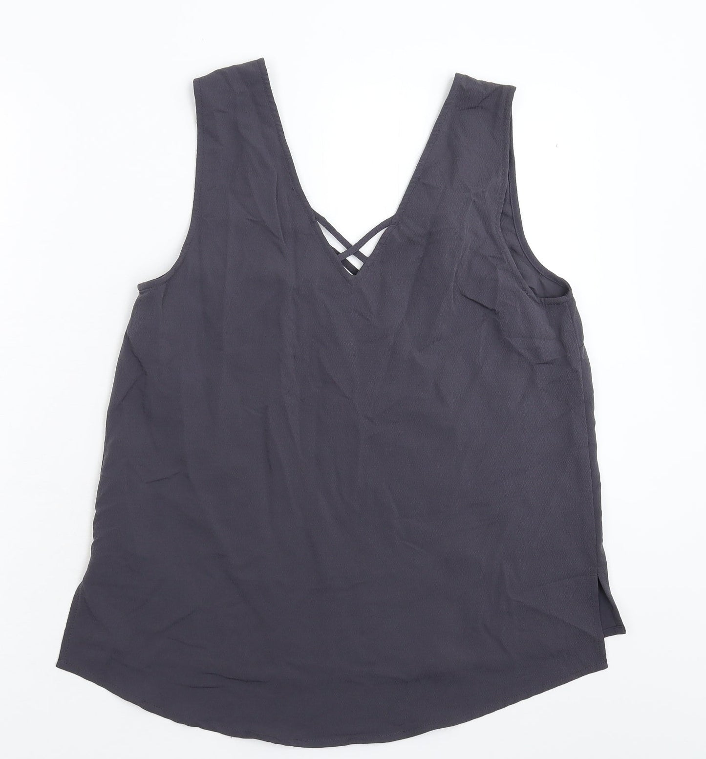Womens UK Size 12 New Look Grey Basic Tank