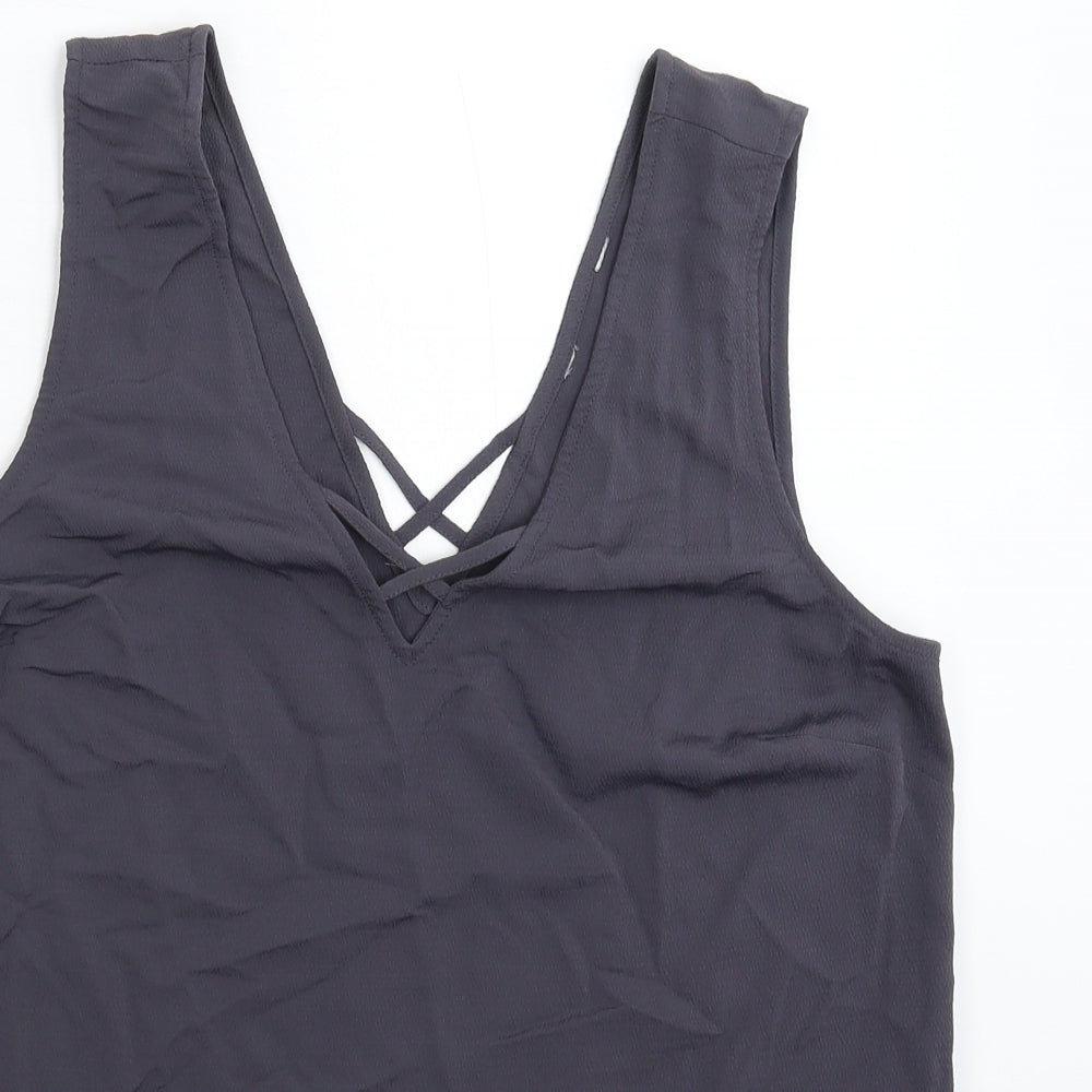 Womens UK Size 12 New Look Grey Basic Tank