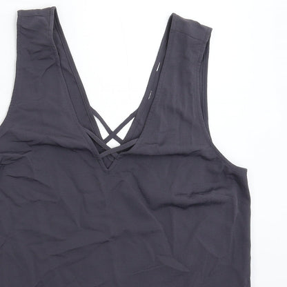 Womens UK Size 12 New Look Grey Basic Tank