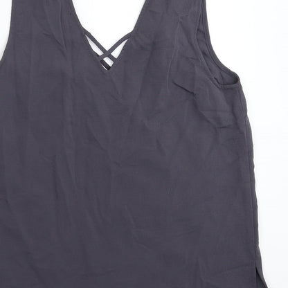 Womens UK Size 12 New Look Grey Basic Tank