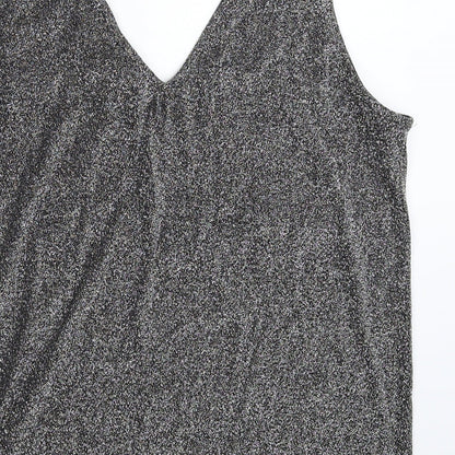 Womens UK Size S ICHI Silver Basic Tank