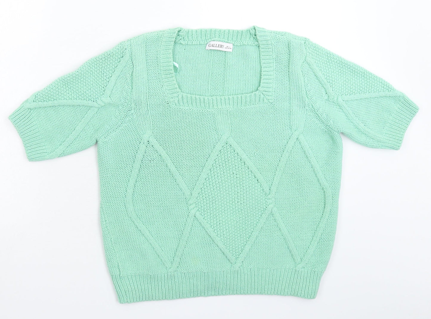 Gallery Womens Green  Knit Pullover Jumper Size L